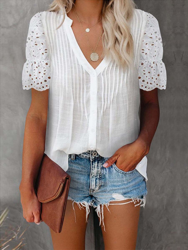 Lace Short-sleeved Top