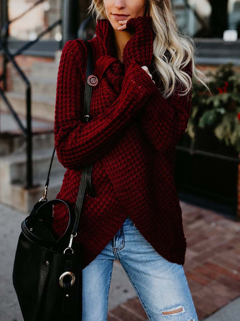 Irregular Winter Shawl Sweater