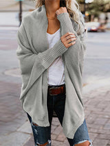 Bat sleeve plus size long knitted cardigan sweater (13 colors)