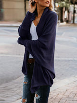 Bat sleeve plus size long knitted cardigan sweater (13 colors)