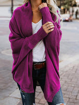 Bat sleeve plus size long knitted cardigan sweater (13 colors)